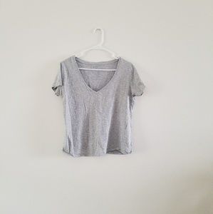 Cotton On Deep V-Neck Gray Shirt Sz M